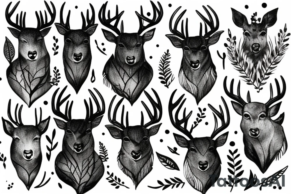 Deer in the forest tattoo idea