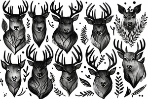 Deer in the forest tattoo idea