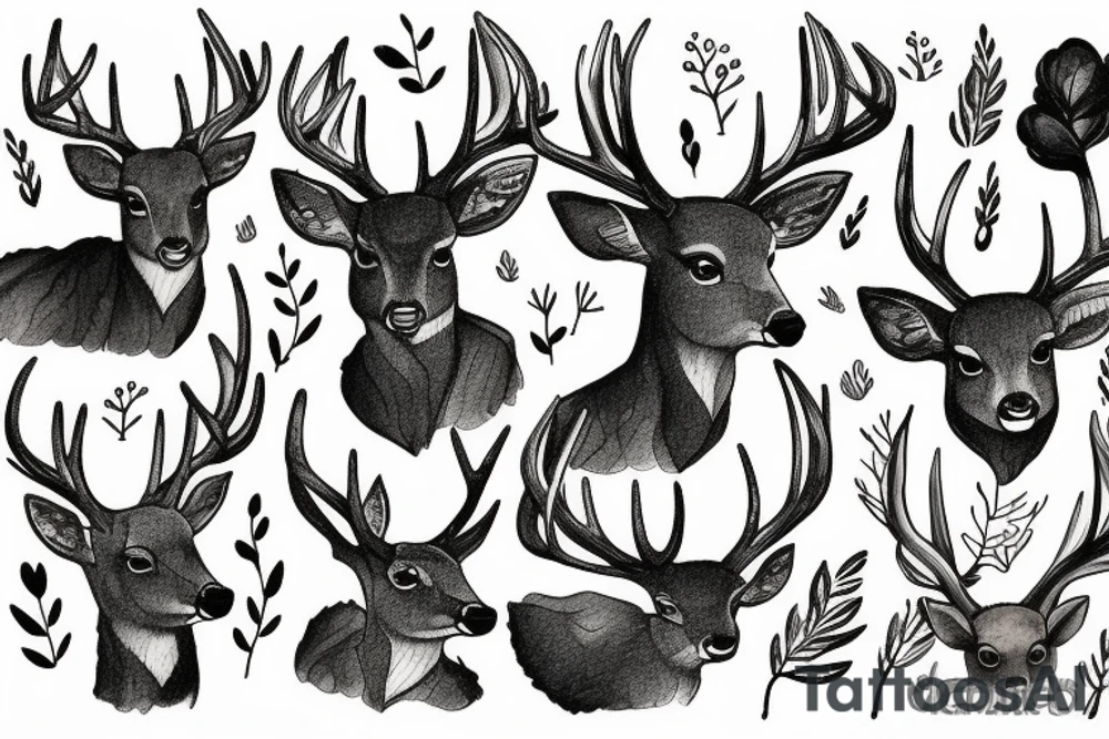 Deer in the forest tattoo idea
