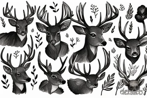 Deer in the forest tattoo idea
