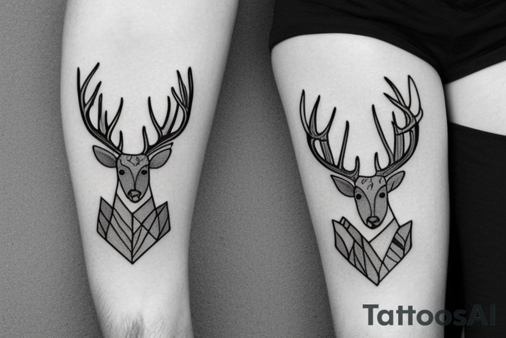 Deer in the forest tattoo idea