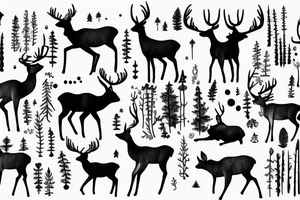 Deer in the forest tattoo idea