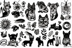 Little dog in the forest tattoo idea