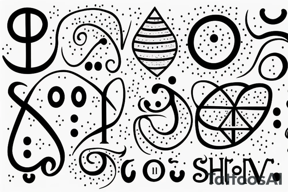 Spell out "Shanny" in binary tattoo idea