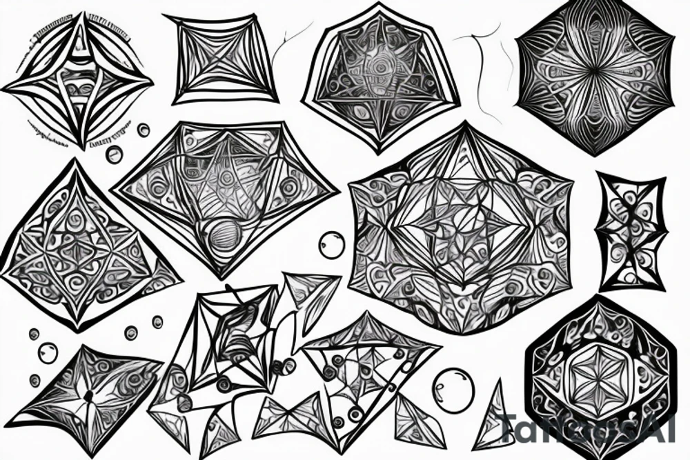 soap bubbles in the shape of a pentagon tattoo idea