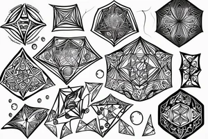 soap bubbles in the shape of a pentagon tattoo idea