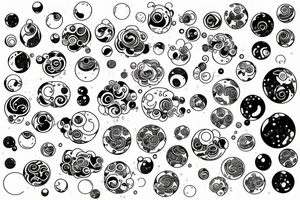 soapy colored air colored bubbles tattoo idea
