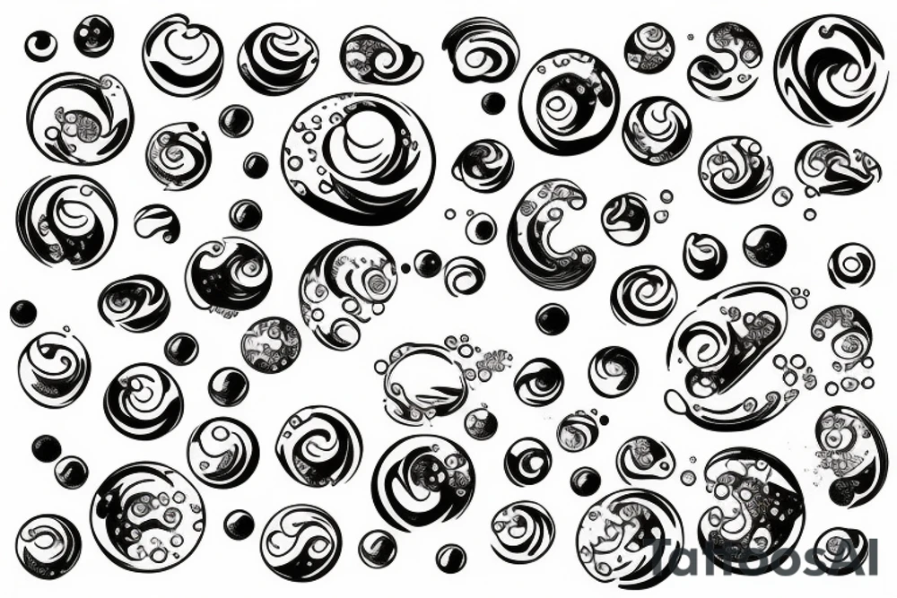 soapy colored air colored bubbles tattoo idea