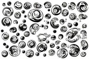 soapy colored air colored bubbles tattoo idea
