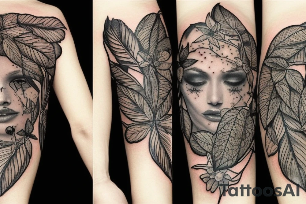 Book and plants tattoo idea