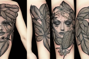 Book and plants tattoo idea