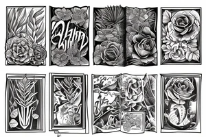 Book and plants tattoo idea