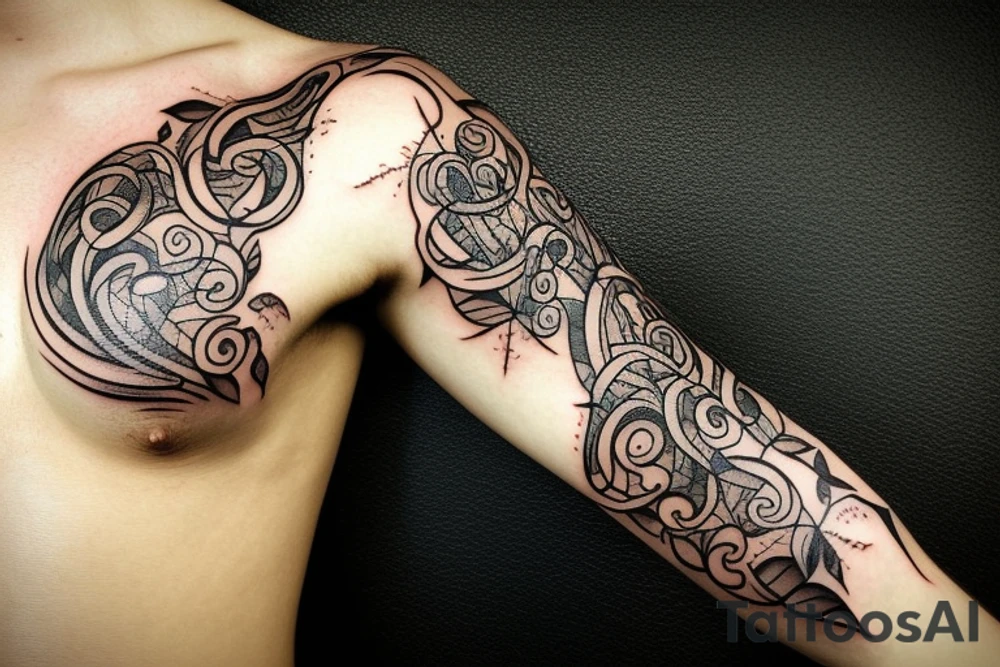 Book covered in vines tattoo idea