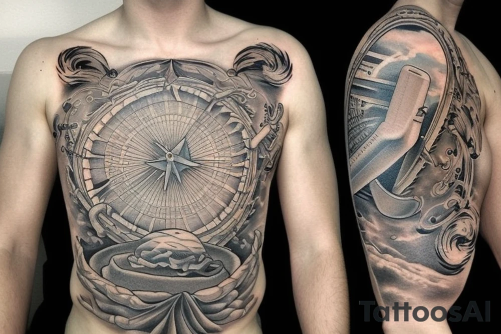 Open book with the sky on it's oages tattoo idea