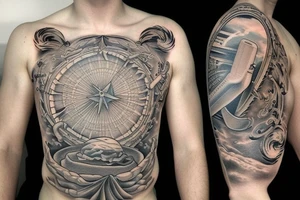 Open book with the sky on it's oages tattoo idea