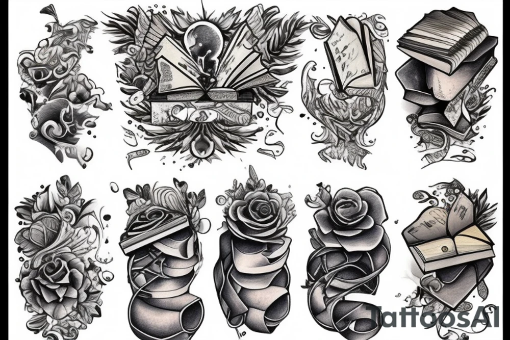 Open book with the sky on it's oages tattoo idea