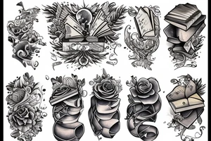 Open book with the sky on it's oages tattoo idea
