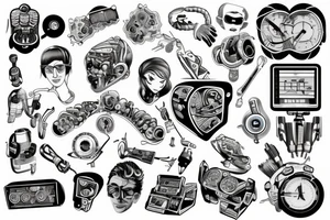 Circuits and chip arm tattoo idea