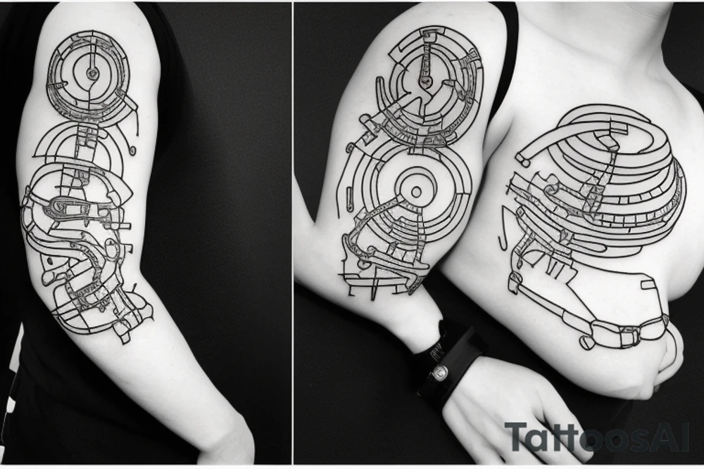 Circuits and chip arm tattoo idea
