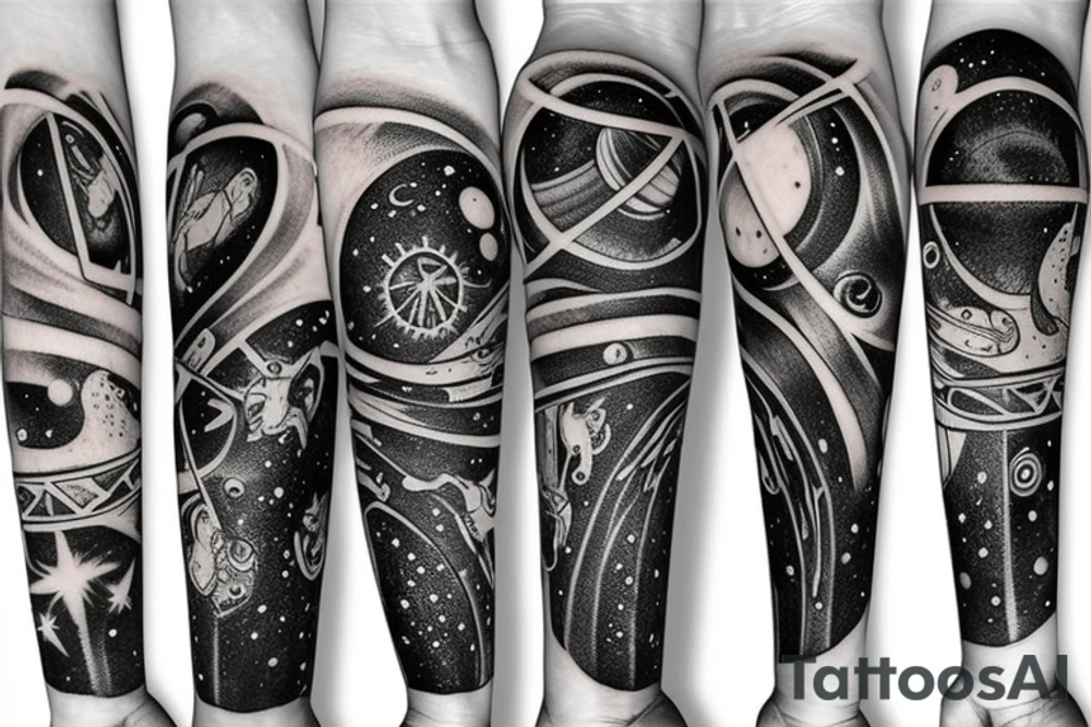 stars and planets on a wrist tattoo idea