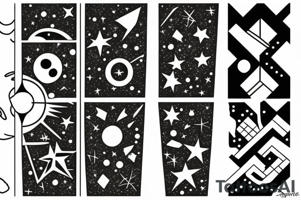 stars and planets on a wrist tattoo idea