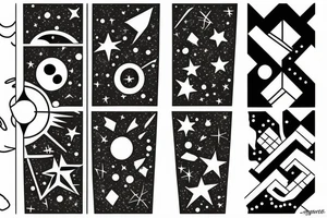 stars and planets on a wrist tattoo idea
