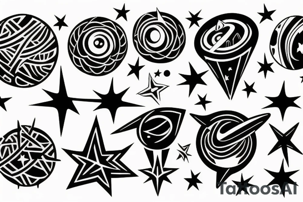 stars and planets tattoo idea