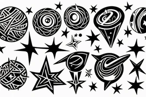 stars and planets tattoo idea
