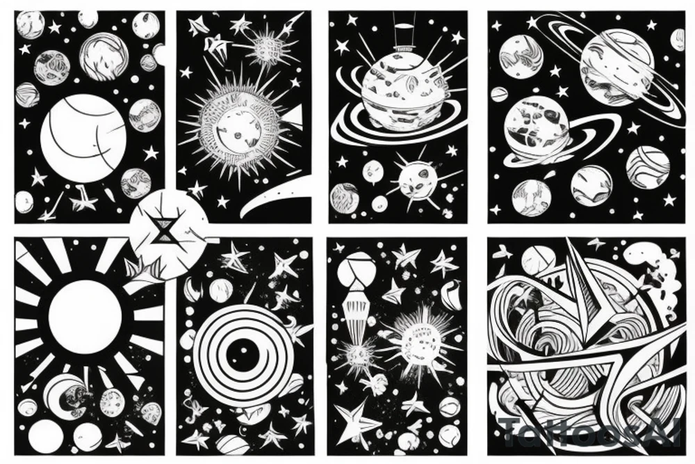 stars and planets tattoo idea