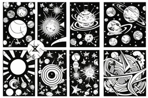 stars and planets tattoo idea