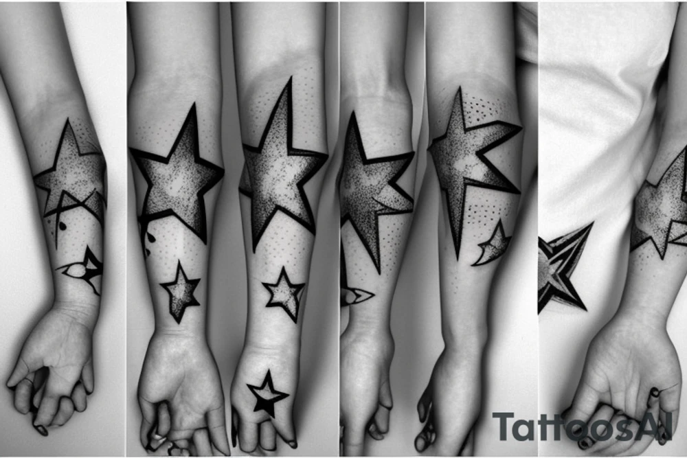 stars on wrist tattoo idea