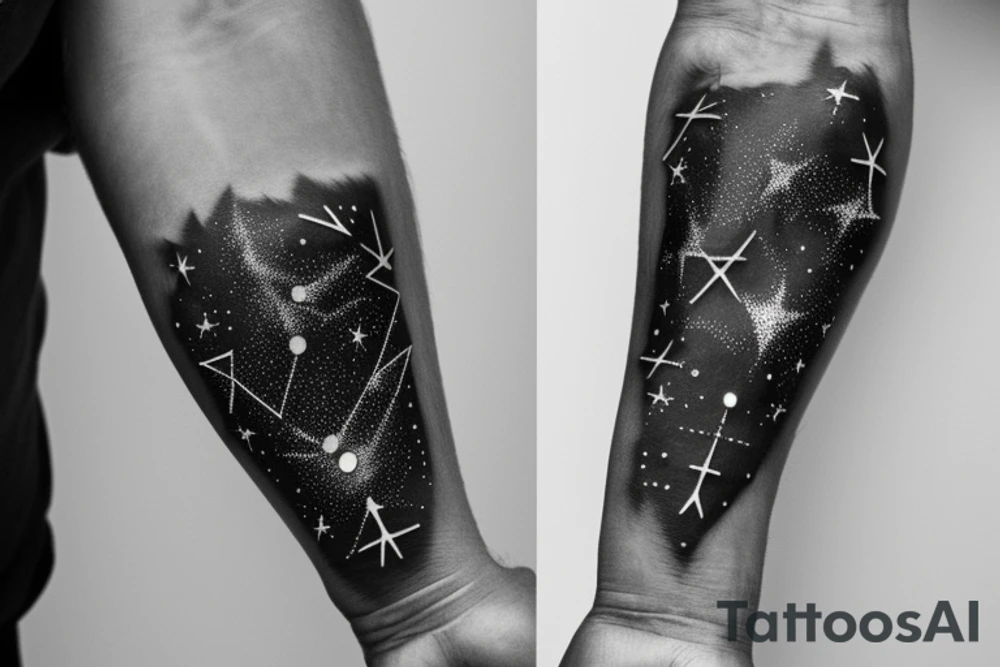 gemini constellation stars on wrist tattoo idea