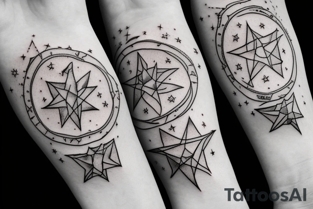 gemini constellation stars on wrist tattoo idea
