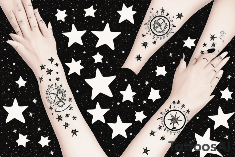 gemini constellation stars on wrist tattoo idea