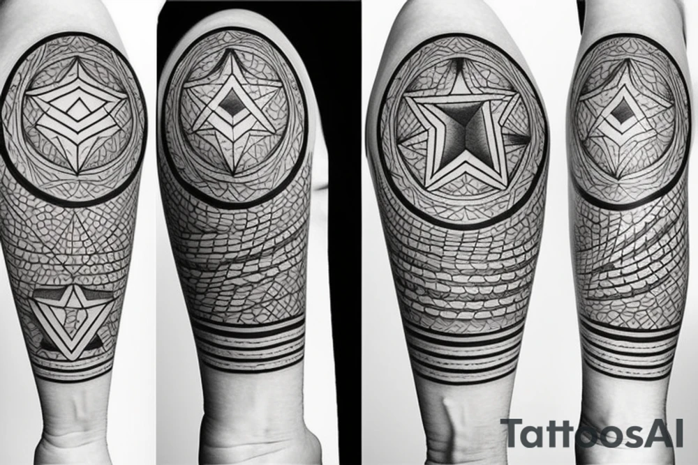 three stars with perfect geometric proportions next to each other tattoo idea