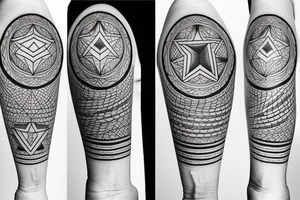 three stars with perfect geometric proportions next to each other tattoo idea
