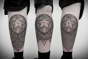 three stars with perfect geometric proportions next to each other tattoo idea