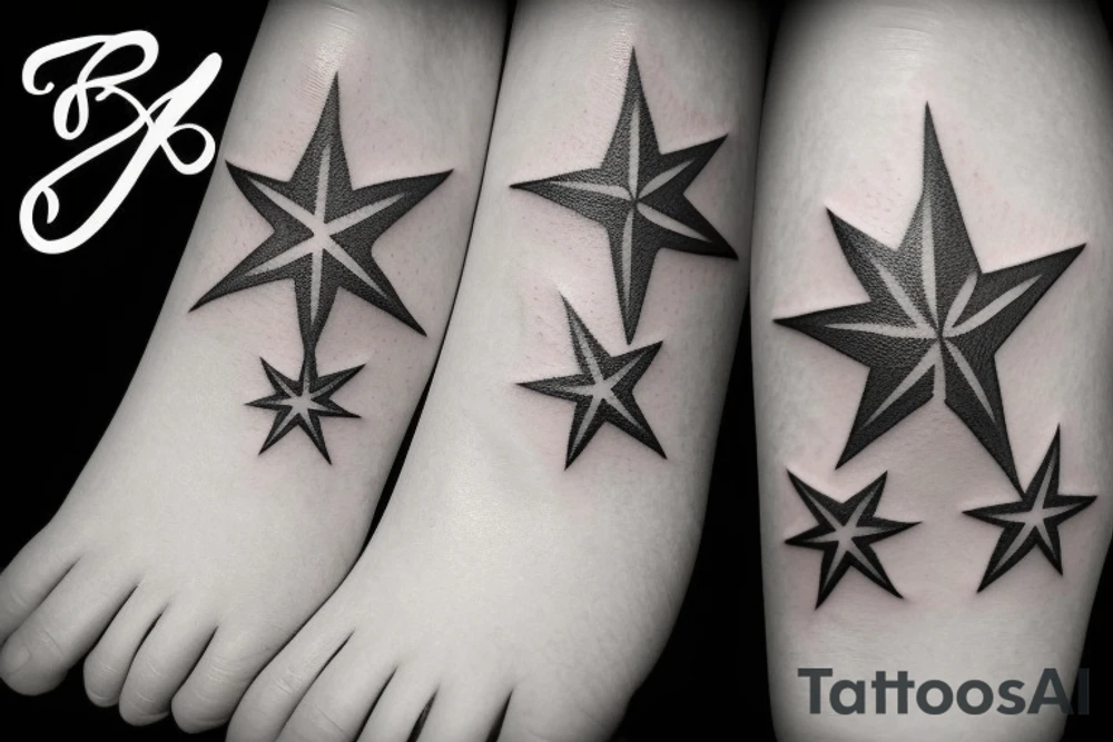 glowing small stars tattoo idea