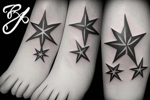 glowing small stars tattoo idea