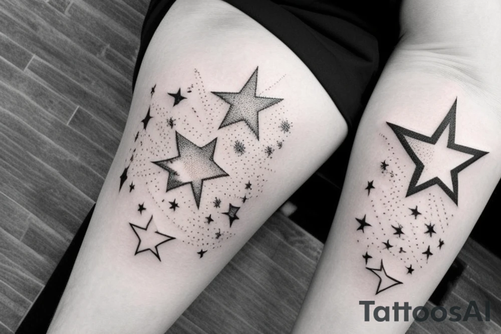 glowing small stars tattoo idea