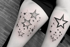 glowing small stars tattoo idea
