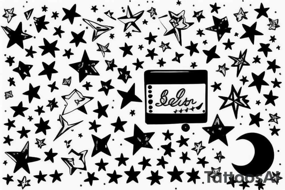 glowing small stars tattoo idea