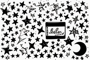 glowing small stars tattoo idea