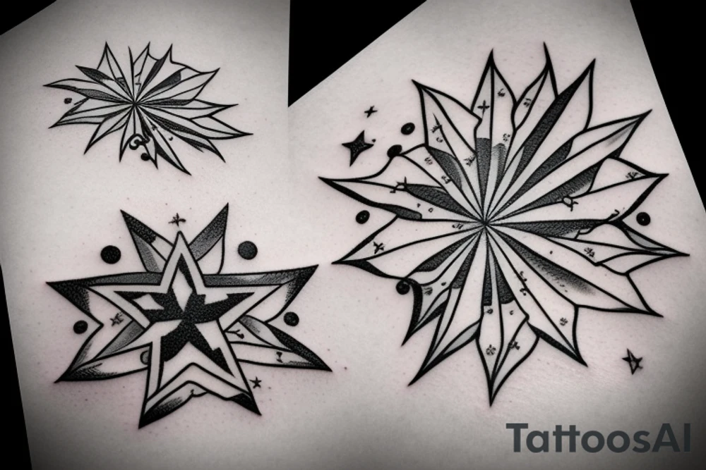 glowing small stars tattoo idea
