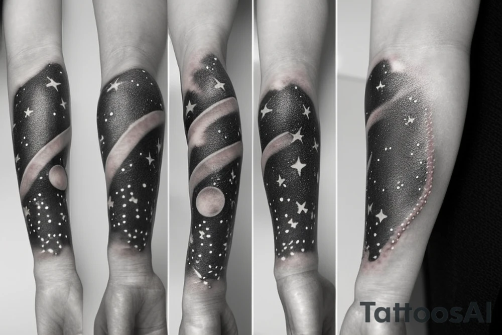 glowing small stars tattoo idea