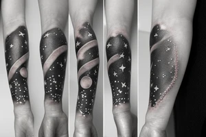 glowing small stars tattoo idea