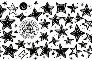 glowing small stars tattoo idea