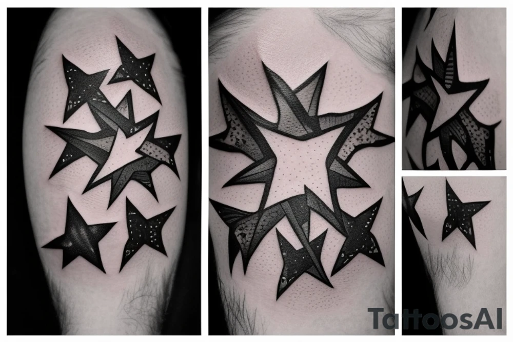 glowing small stars tattoo idea