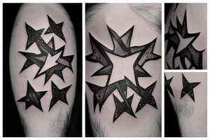 glowing small stars tattoo idea