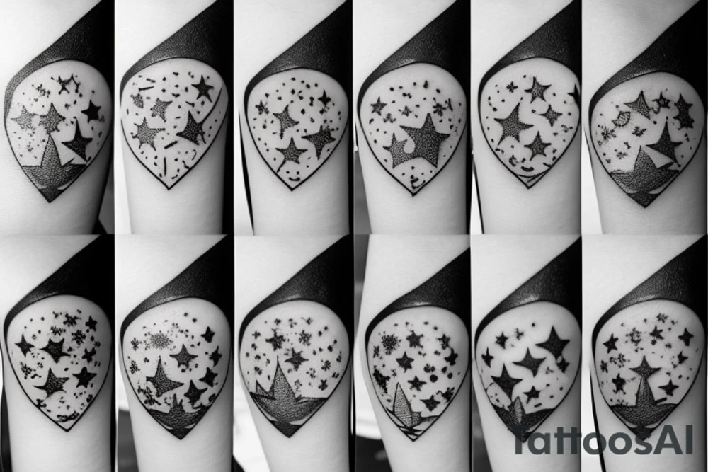 glowing small stars tattoo idea